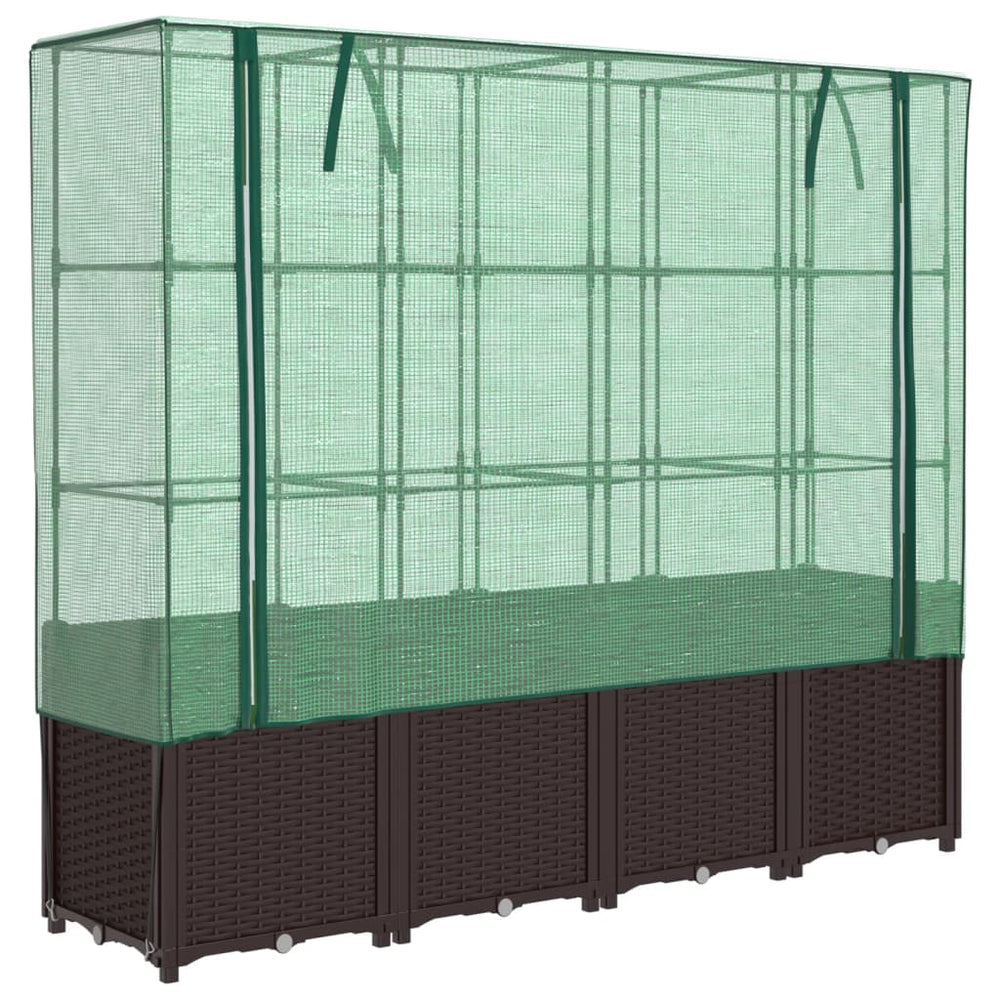 Hochbeet mit Gewächshaus Rattan-Optik 160cm