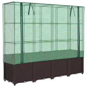 Hochbeet mit Gewächshaus Rattan-Optik 160cm