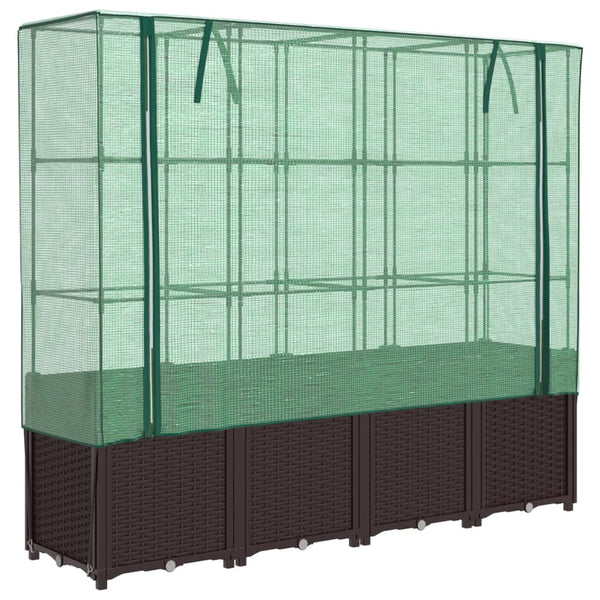 Hochbeet mit Gewächshaus Rattan-Optik 160cm