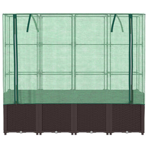 Hochbeet mit Gewächshaus Rattan-Optik 160cm