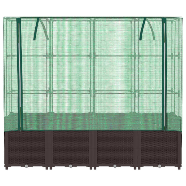 Hochbeet mit Gewächshaus Rattan-Optik 160cm