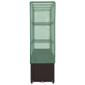 Hochbeet mit Gewächshaus Rattan-Optik 160cm