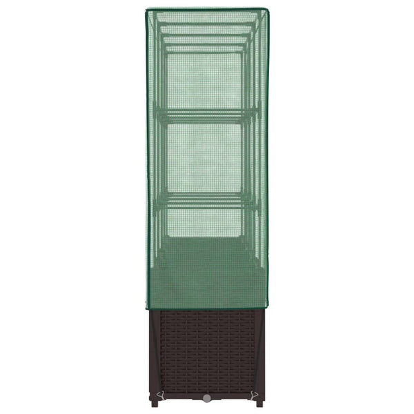 Hochbeet mit Gewächshaus Rattan-Optik 160cm