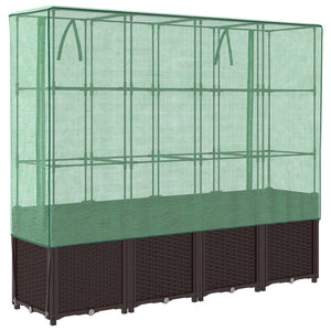 Hochbeet mit Gewächshaus Rattan-Optik 160cm