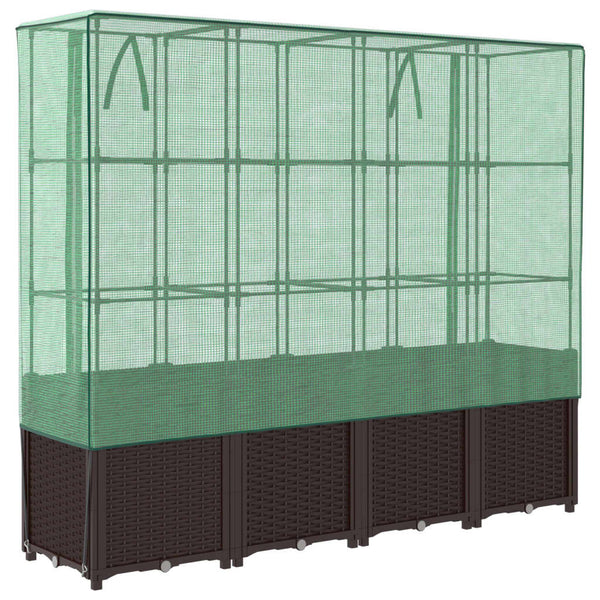Hochbeet mit Gewächshaus Rattan-Optik 160cm