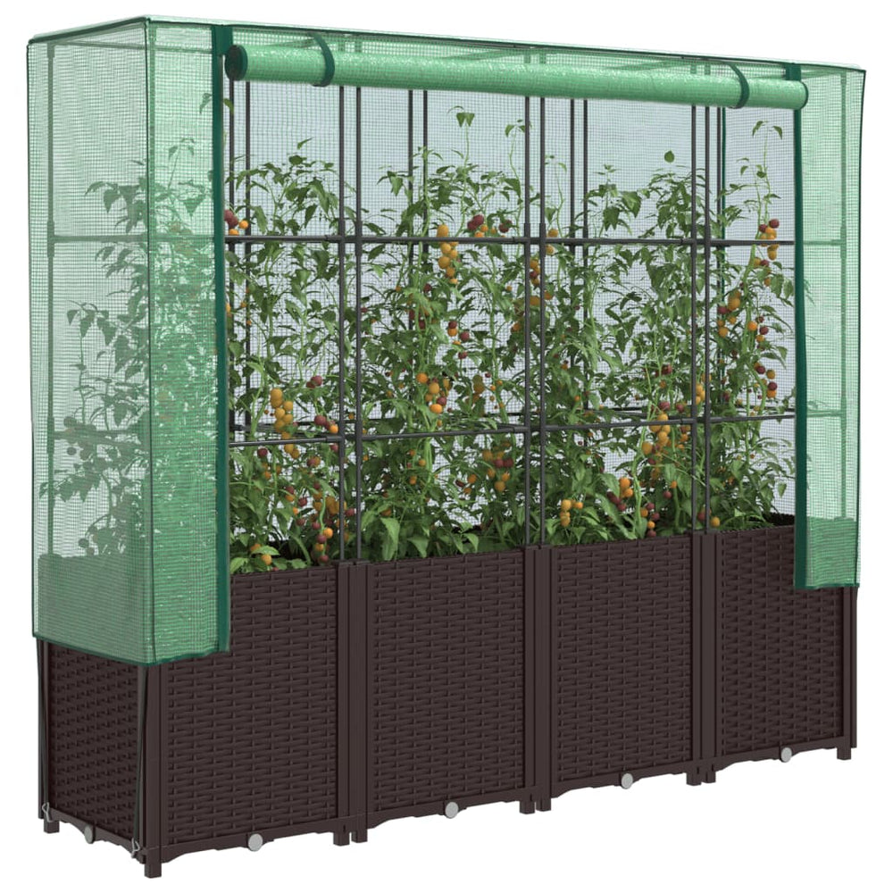 Hochbeet mit Gewächshaus Rattan-Optik 160cm
