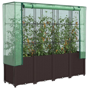 Hochbeet mit Gewächshaus Rattan-Optik 160cm