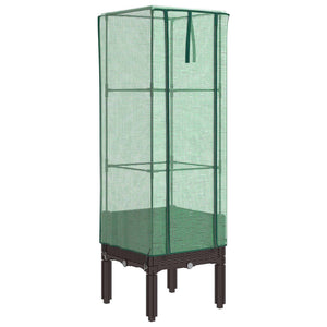 Hochbeet mit Gewächshaus Rattan-Optik 40x40x140cm