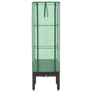 Hochbeet mit Gewächshaus Rattan-Optik 40x40x140cm