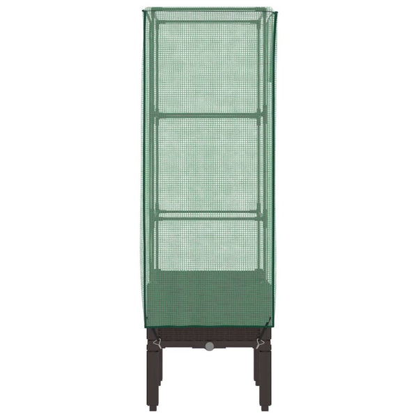 Hochbeet mit Gewächshaus Rattan-Optik 40x40x140cm