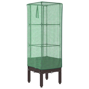 Hochbeet mit Gewächshaus Rattan-Optik 40x40x140cm