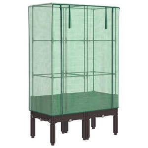 Hochbeet mit Gewächshaus Rattan-Optik 80x40x140cm