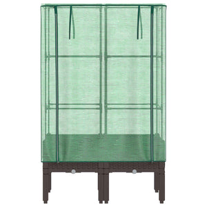 Hochbeet mit Gewächshaus Rattan-Optik 80x40x140cm