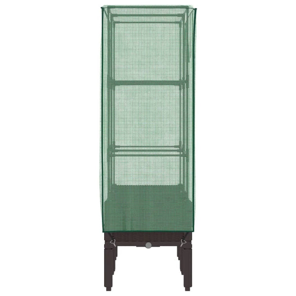 Hochbeet mit Gewächshaus Rattan-Optik 80x40x140cm