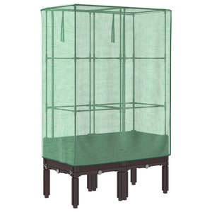 Hochbeet mit Gewächshaus Rattan-Optik 80x40x140cm
