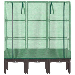 Hochbeet mit Gewächshaus Rattan-Optik 120x40x140 cm