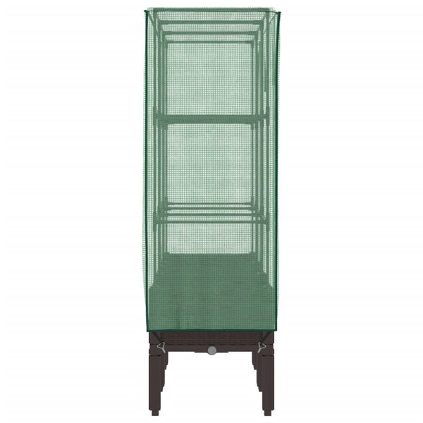 Hochbeet mit Gewächshaus Rattan-Optik 120x40x140 cm