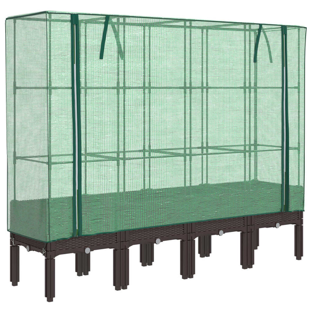 Hochbeet mit Gewächshaus Rattan-Optik 160cm