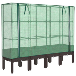 Hochbeet mit Gewächshaus Rattan-Optik 160cm
