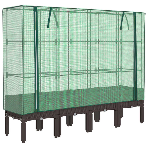 Hochbeet mit Gewächshaus Rattan-Optik 160cm