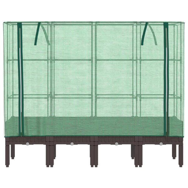 Hochbeet mit Gewächshaus Rattan-Optik 160cm