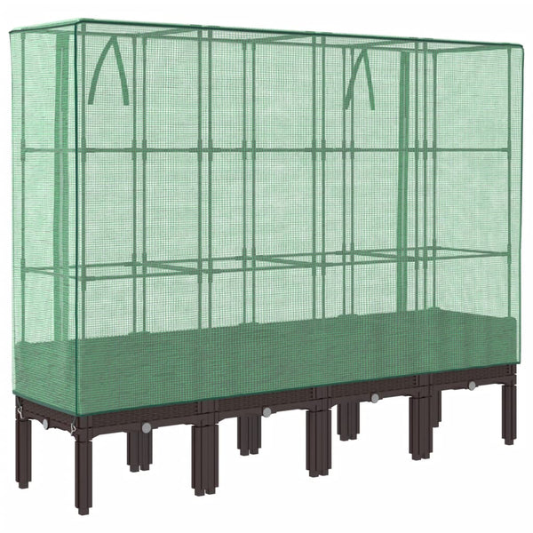 Hochbeet mit Gewächshaus Rattan-Optik 160cm
