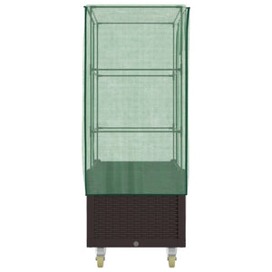 Hochbeet mit Aufsatz Rattan-Optik 80x50x182 cm