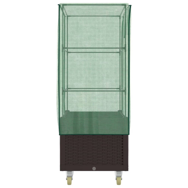 Hochbeet mit Aufsatz Rattan-Optik 80x50x182 cm