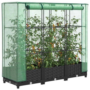 Hochbeet mit Gewächshaus Rattan 120cm