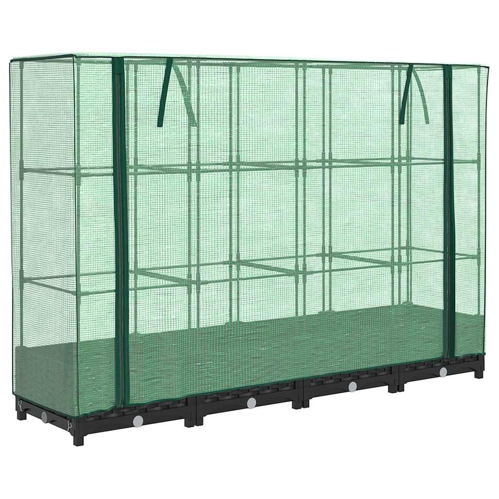 Hochbeet mit Gewächshaus Rattanoptik 160 cm
