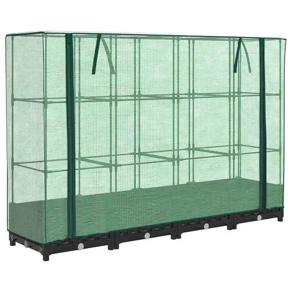 Hochbeet mit Gewächshaus Rattanoptik 160 cm