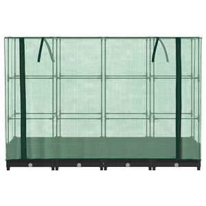 Hochbeet mit Gewächshaus Rattanoptik 160 cm