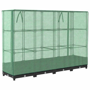 Hochbeet mit Gewächshaus Rattanoptik 160 cm