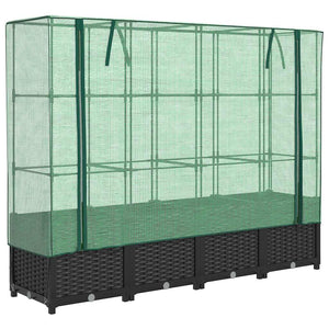 Hochbeet mit Gewächshaus Rattanoptik 160cm