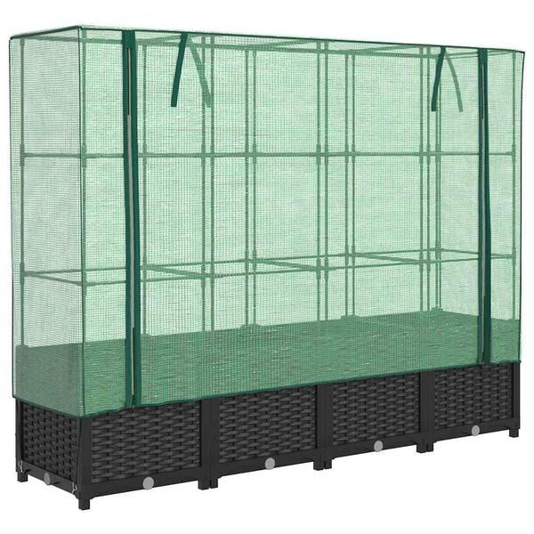Hochbeet mit Gewächshaus Rattanoptik 160cm