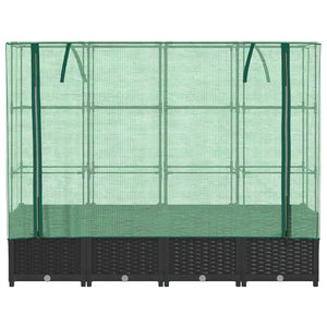 Hochbeet mit Gewächshaus Rattanoptik 160cm