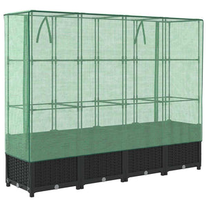 Hochbeet mit Gewächshaus Rattanoptik 160cm