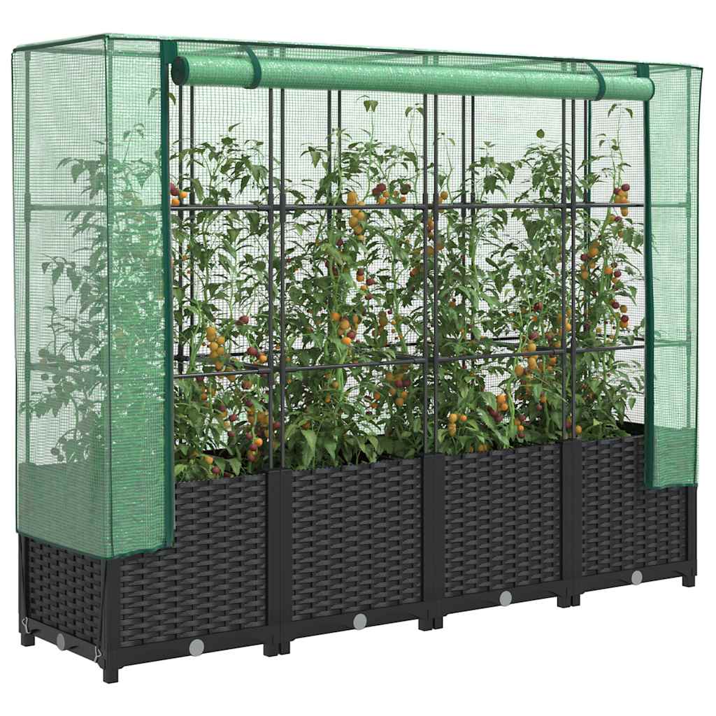 Hochbeet mit Gewächshaus Rattanoptik 160cm