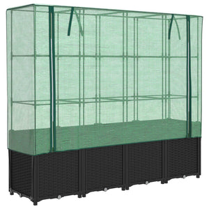 Hochbeet mit Gewächshaus Rattanoptik 160cm