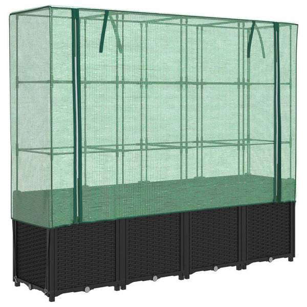 Hochbeet mit Gewächshaus Rattanoptik 160cm