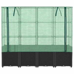 Hochbeet mit Gewächshaus Rattanoptik 160cm