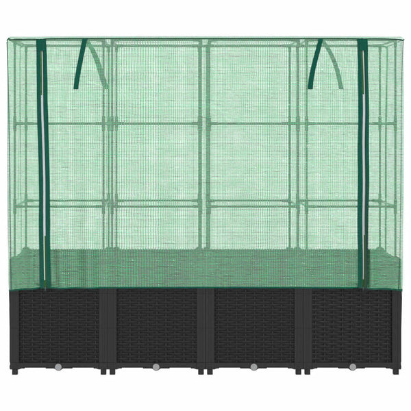 Hochbeet mit Gewächshaus Rattanoptik 160cm