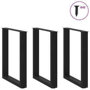 U-Form Tischbeine, 3er Set, Schwarz, Stahl