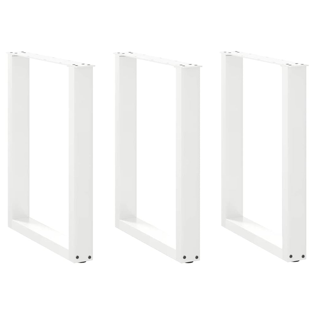 U-Form Tischbeine, 3er Set, Weiß, 70x72 cm