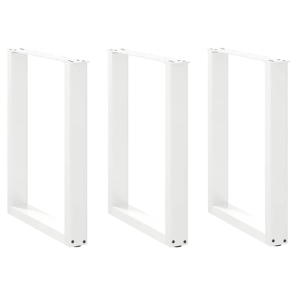 U-Form Tischbeine, 3er Set, Weiß, 70x72 cm