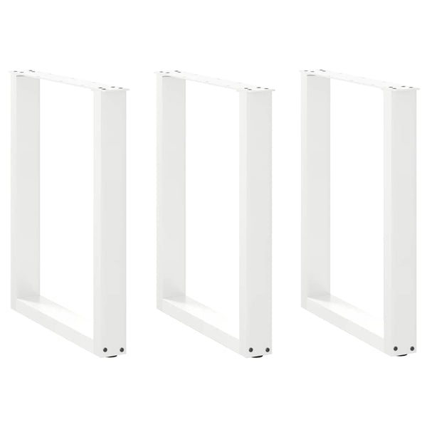 U-Form Tischbeine, 3er Set, Weiß, 70x72 cm