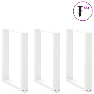 U-Form Tischbeine, 3er Set, Weiß, 70x72 cm