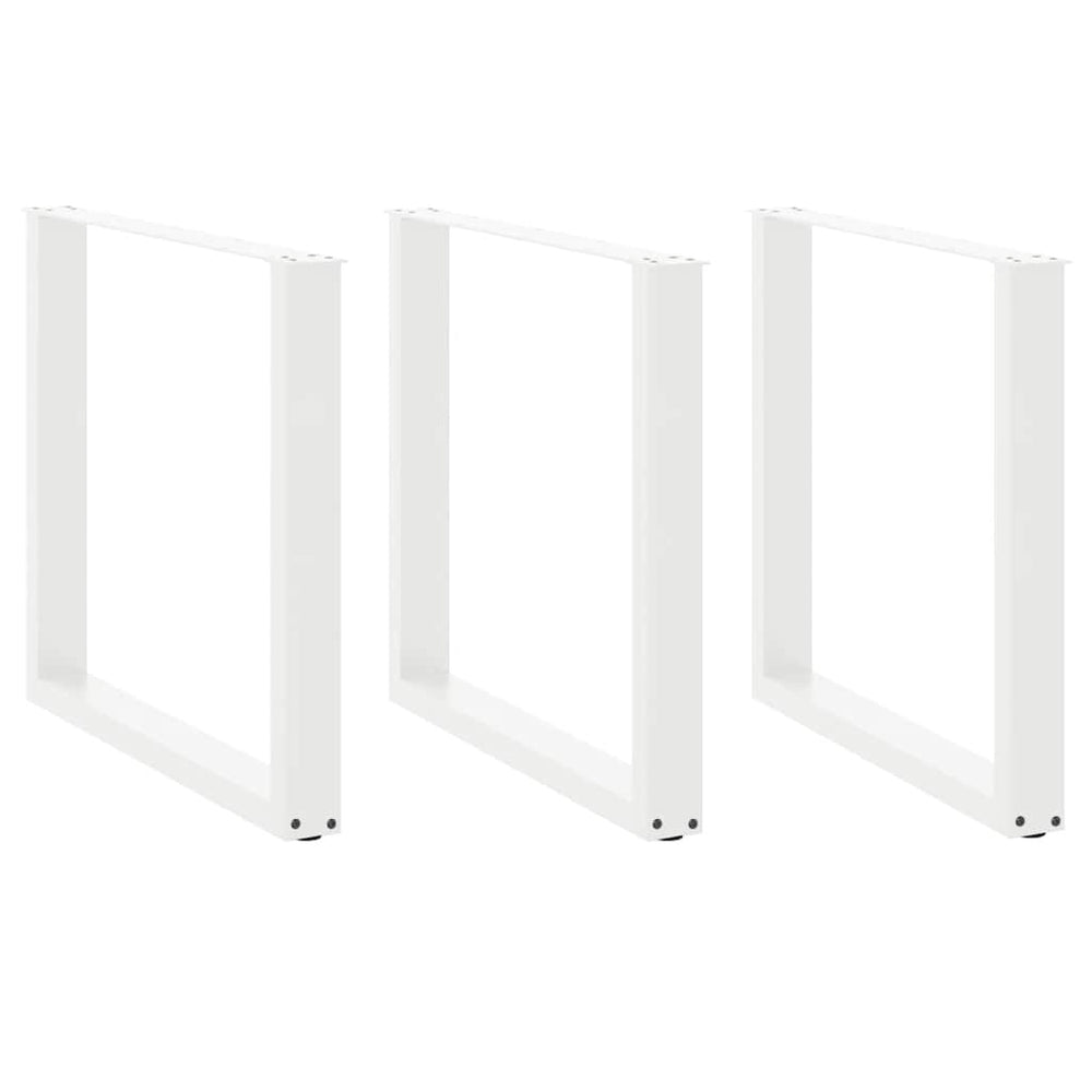 U-Form Tischbeine, 3er Set, Stahl Weiß