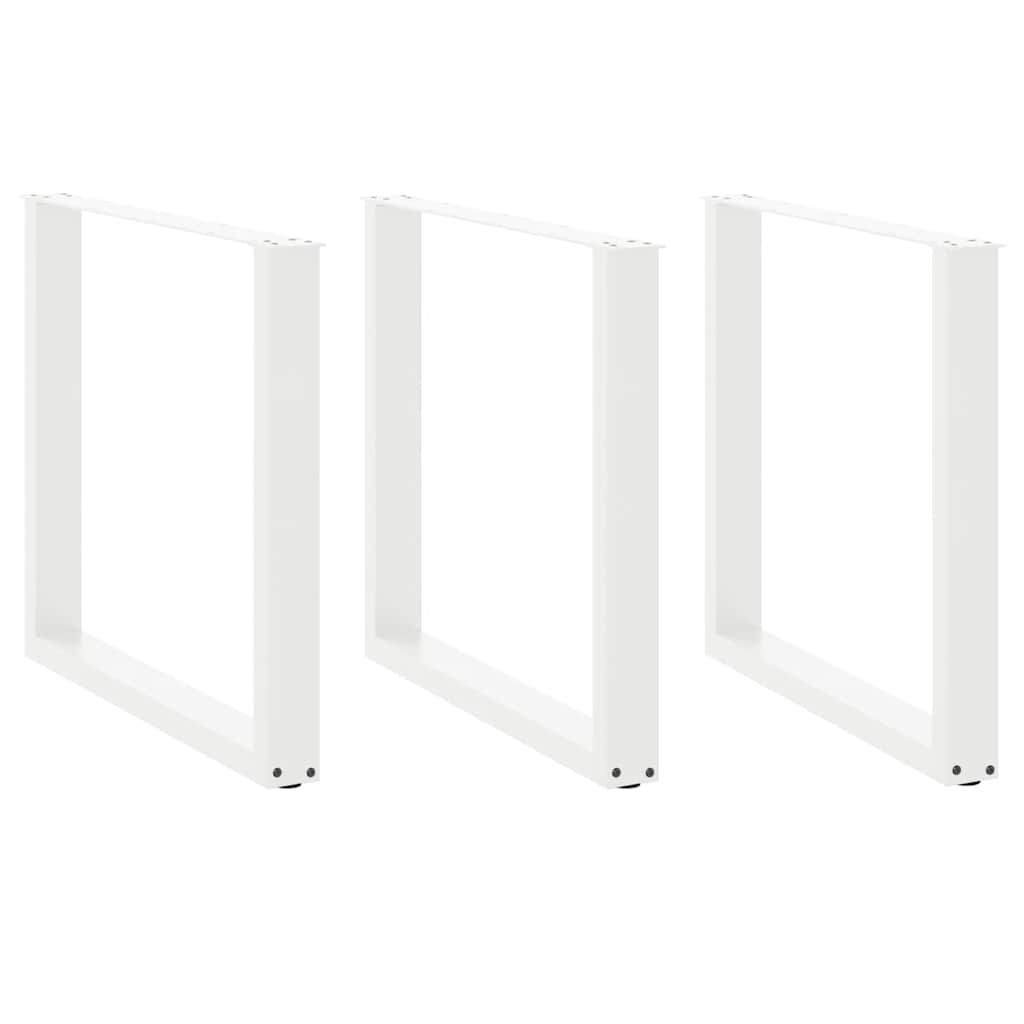 U-Form Tischbeine, 3er Set, Stahl Weiß