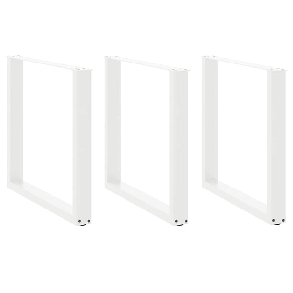 U-Form Tischbeine, 3er Set, Stahl Weiß